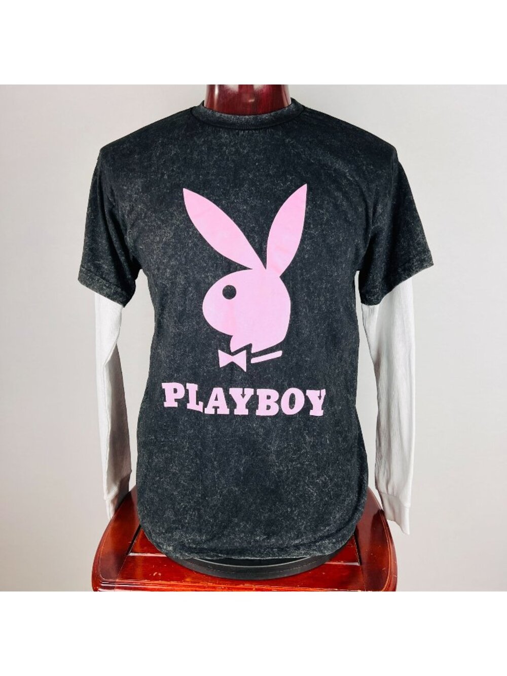 Playboy Pink Bunny Logo Medium Long Sleeve T-Shirt Shirt